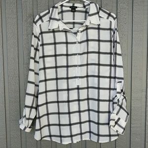 Ann Taylor Windowpane Squares Shirt